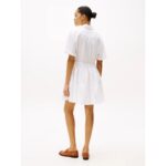 Th Ww0ww44672 Ess Lınen S/s Kadın Elbise – BEYAZ - Görsel 4