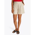 Th Ww0ww44767 Lınen Mıx Pleated Kadın Şort – BEJ