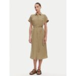 Th Ww0ww44653 Ess Lınen S/s Mıdı Kadın Elbise – BEJ