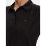 Th Ww0ww44653 Ess Lınen S/s Mıdı Kadın Elbise – SİYAH - Görsel 4