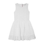 Th Kg0kg08480 Embroıdered Cotton Kız Çocuk Elbise – BEYAZ - Görsel 4