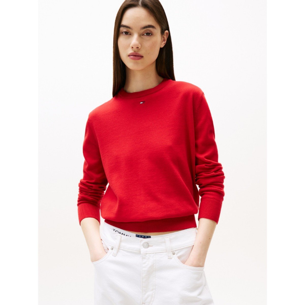 168929-0-th-dw0dw20159-tjw-essential-crew-ext-kadin-sweaters-01034794e43b Th Dw0dw20159 Tjw Essentıal Crew Ext Kadın Sweaters – KIRMIZI - Görsel 1