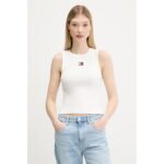 Th Dw0dw20896 Tjw Slım Sh Badge Tank Kadın Tshırt – BEYAZ