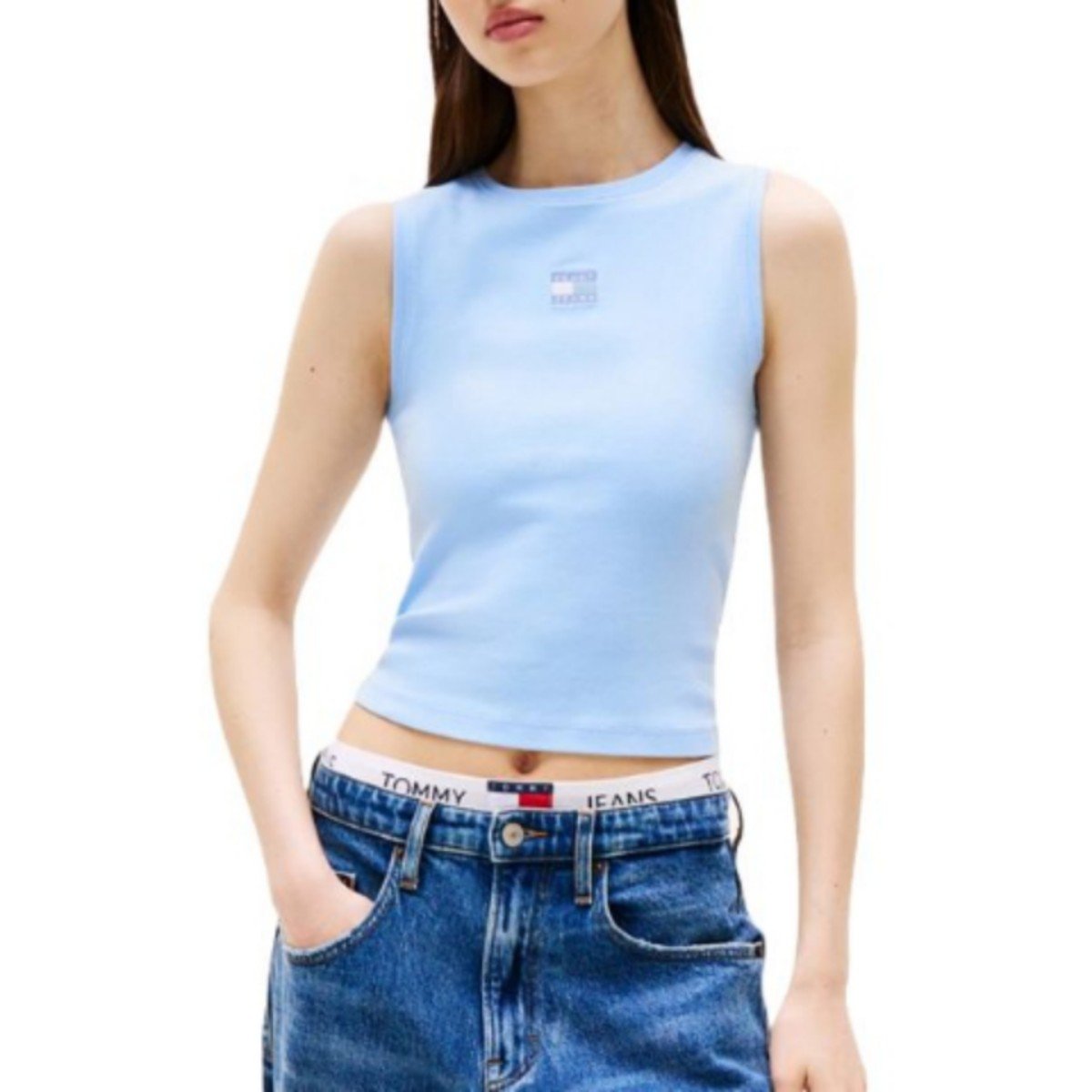 168987-0-th-dw0dw20896-tjw-slim-sh-badge-tank-kadin-tshirt-016cfe508dca Th Dw0dw20896 Tjw Slım Sh Badge Tank Kadın Tshırt – MAVİ - Görsel 1