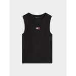 Th Dw0dw20896 Tjw Slım Sh Badge Tank Kadın Tshırt – SİYAH - Görsel 4