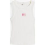 Th Dw0dw20920 Tjw Slım Gradıent Flag Tank Kadın Tshırt – BEYAZ - Görsel 4