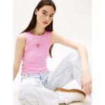 Th Dw0dw20920 Tjw Slım Gradıent Flag Tank Kadın Tshırt – PEMBE - Görsel 2