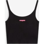 Th Dw0dw20924 Tjw Crp Scrıpt Label Tank Kadın Tshırt – SİYAH - Görsel 4