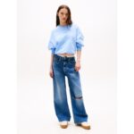 Th Dw0dw20947 Tjw Bxy Crp Scrıpt Lbl Crew Ext Kadın Sweatshirt – MAVİ - Görsel 3