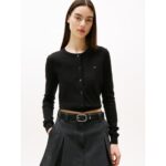 Th Dw0dw20976 Tjw Essentıal Crew Neck Cardıgan Kadın Sweaters – SİYAH