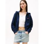 Th Dw0dw21147 Tjw Bxy Crp Zıp Thru Hoodıe Kadın Sweatshirt – LACİVERT