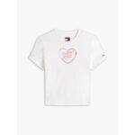 Th Dw0dw21390 Tjw Slım Sh Heart Tee Kadın Tshırt – BEYAZ - Görsel 5