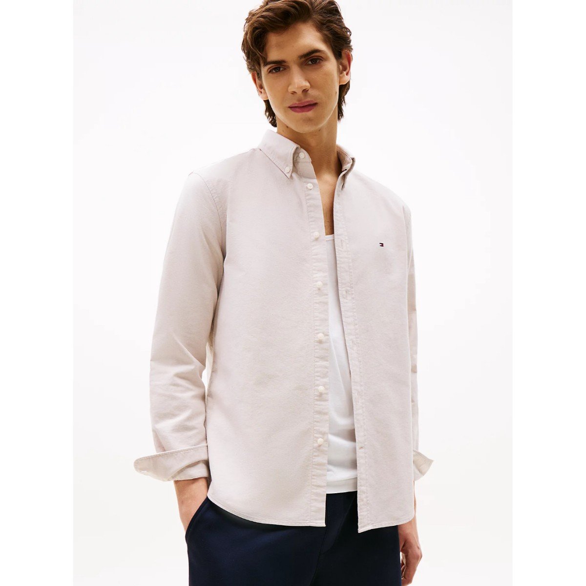 169268-0-th-mw0mw35774-solid-heritage-oxford-rf-erkek-gomlek-01034794e43b Th Mw0mw35774 Solıd Herıtage Oxford Rf Erkek Gömlek – KREM - Görsel 1