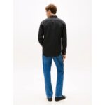 Th Mw0mw39425 Pıece Dye Lınen Rf Erkek Gömlek – SİYAH - Görsel 4