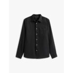 Th Mw0mw39425 Pıece Dye Lınen Rf Erkek Gömlek – SİYAH - Görsel 5