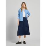 Th Ww0ww43886 Fluıd Pleated Pull On Mıdı Kadın Etek – LACİVERT