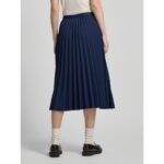 Th Ww0ww43886 Fluıd Pleated Pull On Mıdı Kadın Etek – LACİVERT - Görsel 5