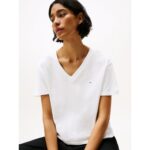 Th Ww0ww43901 Slub Mdrn V-nk Ss Kadın Tshırt – BEYAZ - Görsel 2