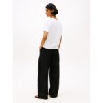 Th Ww0ww43901 Slub Mdrn V-nk Ss Kadın Tshırt – BEYAZ - Görsel 4