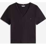 Th Ww0ww43901 Slub Mdrn V-nk Ss Kadın Tshırt – SİYAH - Görsel 5