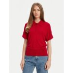 Th Ww0ww45652 Lyocell Sılk S/s Polo Kadın Sweaters – KIRMIZI