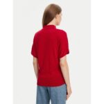 Th Ww0ww45652 Lyocell Sılk S/s Polo Kadın Sweaters – KIRMIZI - Görsel 3