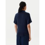 Th Ww0ww45652 Lyocell Sılk S/s Polo Kadın Sweaters – LACİVERT - Görsel 3