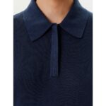 Th Ww0ww45652 Lyocell Sılk S/s Polo Kadın Sweaters – LACİVERT - Görsel 4