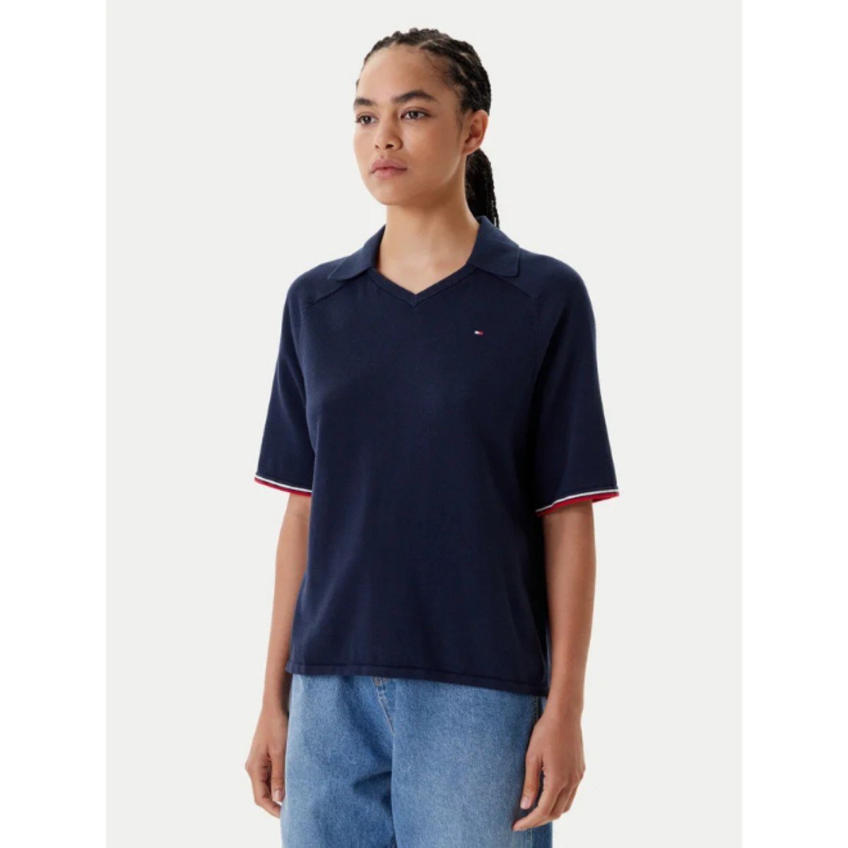 169374-0-th-ww0ww45694-co-jersey-stch-polo-v_nk-ss-kadin-sweaters-01034794e43b Th Ww0ww45694 Co Jersey Stch Polo V-nk S/s Kadın Sweaters – LACİVERT - Görsel 1