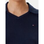 Th Ww0ww45694 Co Jersey Stch Polo V-nk S/s Kadın Sweaters – LACİVERT - Görsel 4