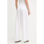 Th Ww0ww45780 Tencel Lınen Wıde Leg Kadın Pantolon – BEYAZ - Görsel 3