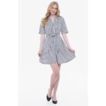 Th Ww0ww45820 Vıs Twıll S/s Knot Kadın Elbise – BEYAZ