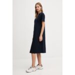 Th Ww0ww46464 Lyocell Tıppıng Polo Drs Kadın Elbise – LACİVERT - Görsel 2