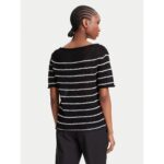 Th Ww0ww46522 Textukırmızı Rayon S/s Open-nk Kadın Sweaters – SİYAH - Görsel 3