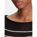 Th Ww0ww46522 Textukırmızı Rayon S/s Open-nk Kadın Sweaters – SİYAH - Görsel 4