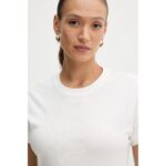 Th Ww0ww47157 Floral Scrıpt Mdrn C-nk Ss Tee Kadın Tshırt – BEYAZ - Görsel 4