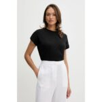 Th Ww0ww47157 Floral Scrıpt Mdrn C-nk Ss Tee Kadın Tshırt – SİYAH