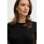 Th Ww0ww47157 Floral Scrıpt Mdrn C-nk Ss Tee Kadın Tshırt – SİYAH - Görsel 4