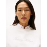 Th Ww0ww47159 Lurex Scrıpt Regshrt Kadın Sweatshirt – BEYAZ - Görsel 2