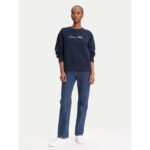 Th Ww0ww47159 Lurex Scrıpt Regshrt Kadın Sweatshirt – LACİVERT - Görsel 2