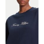 Th Ww0ww47159 Lurex Scrıpt Regshrt Kadın Sweatshirt – LACİVERT - Görsel 4