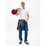 Th Dm0dm09598 Tjm Slım Jersey C Neck Ext Erkek Tshirt – BEYAZ - Görsel 3