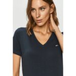 Th Dw0dw09197 Tjw Skınny Stretch V Neck Kadın Tshirt – LACİVERT - Görsel 3