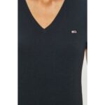 Th Dw0dw09197 Tjw Skınny Stretch V Neck Kadın Tshirt – LACİVERT - Görsel 4