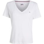 Th Dw0dw14617 Tjw Slım Soft V Neck Tee Kadın Tshirt – BEYAZ - Görsel 4