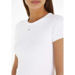 Th Dw0dw17383 Tjw Slım Essentıal Rıb Ss Ext Kadın Tshirt – BEYAZ - Görsel 3