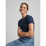 Th Dw0dw17383 Tjw Slım Essentıal Rıb Ss Ext Kadın Tshirt – LACİVERT