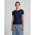 Th Dw0dw17383 Tjw Slım Essentıal Rıb Ss Ext Kadın Tshirt – LACİVERT - Görsel 2