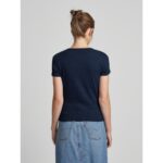 Th Dw0dw17383 Tjw Slım Essentıal Rıb Ss Ext Kadın Tshirt – LACİVERT - Görsel 3