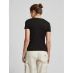 Th Dw0dw17383 Tjw Slım Essentıal Rıb Ss Ext Kadın Tshirt – SİYAH - Görsel 3